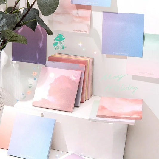 200 Sheets Gradient Color Sticky Notes Set