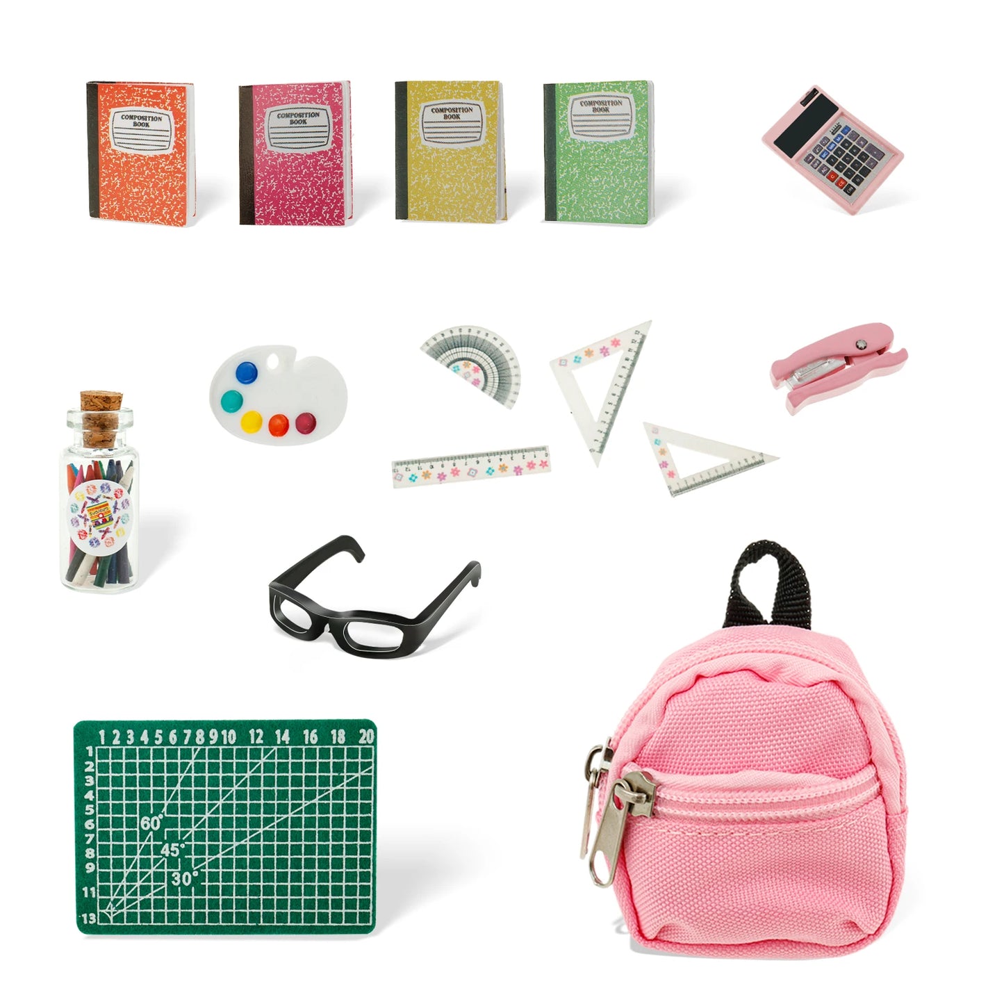 Mini Dollhouse School Supplies Set