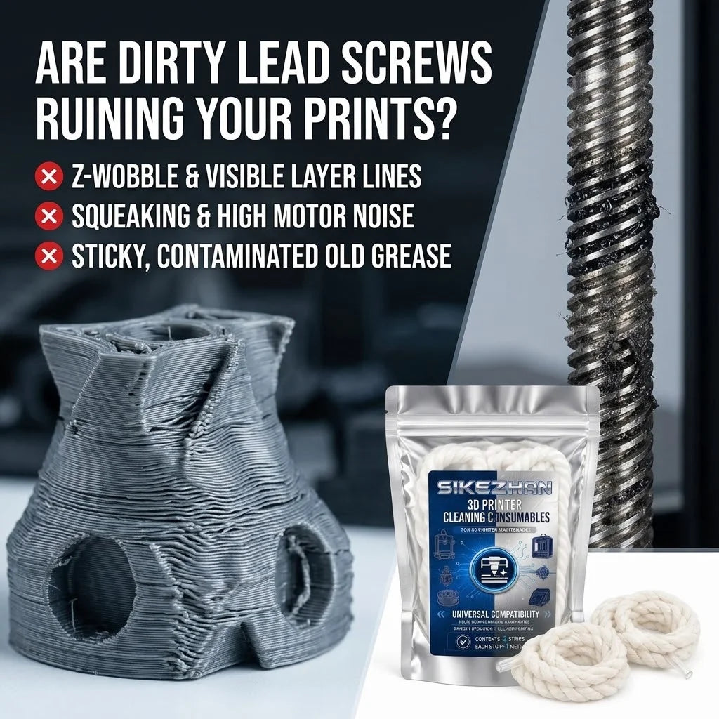 2-Piece 3D Printer Z-Axis Lead Screw Cleaning Rope Set