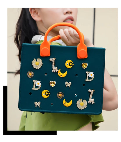 Waterproof EVA Tote Bag with Charm Holes