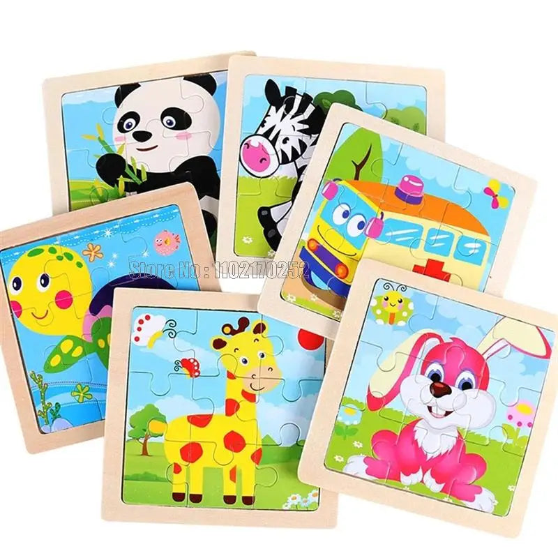 Mini Wooden 3D Puzzle Set for Kids