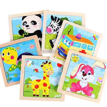 Mini Wooden 3D Puzzle Set for Kids