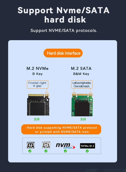 Dual M.2 NVMe & SATA SSD Docking Station with Offline Clone