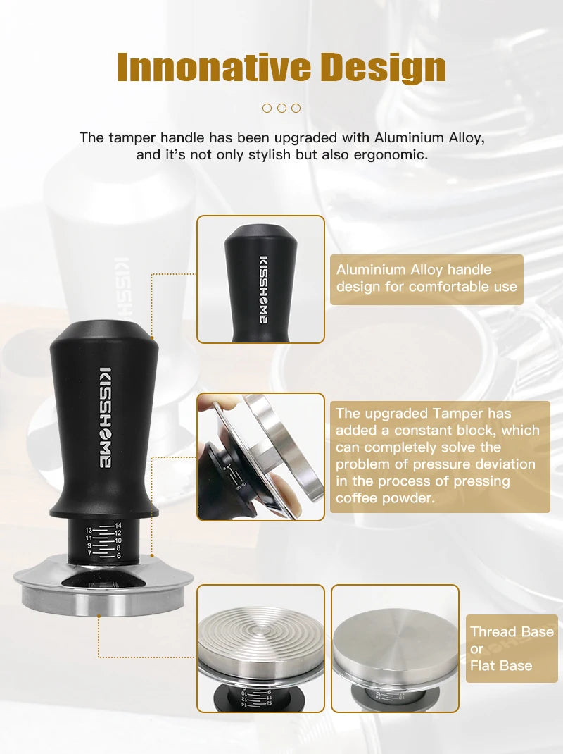 30lb Calibrated Coffee Tamper with Double Spring for Espresso Portafilters