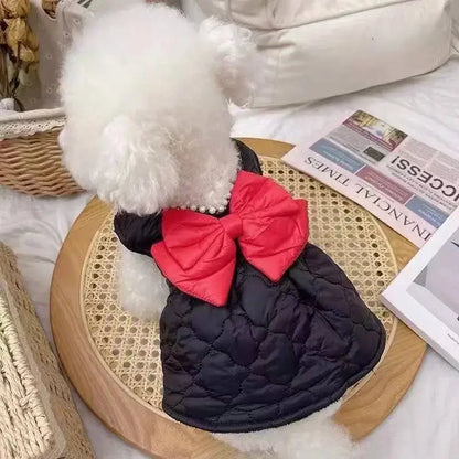 Winter Big Bow Dog Dress