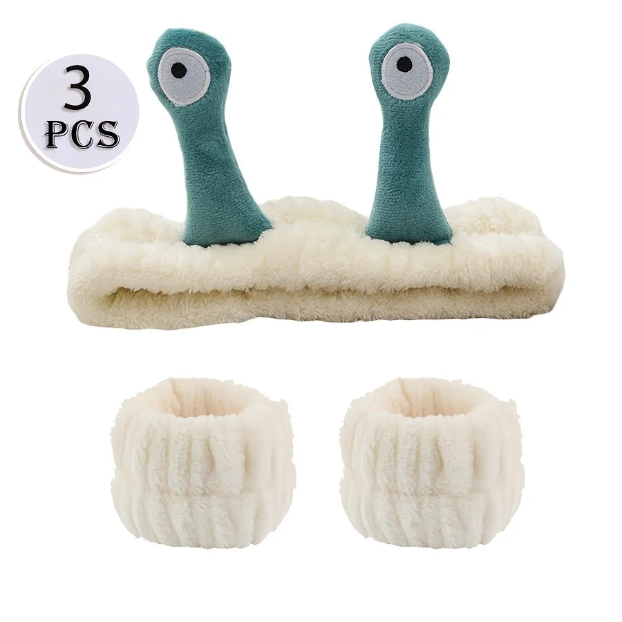 Coral Velvet Spa Headband & Wrist Towel Set