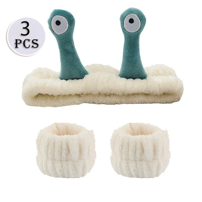 Coral Velvet Spa Headband & Wrist Towel Set