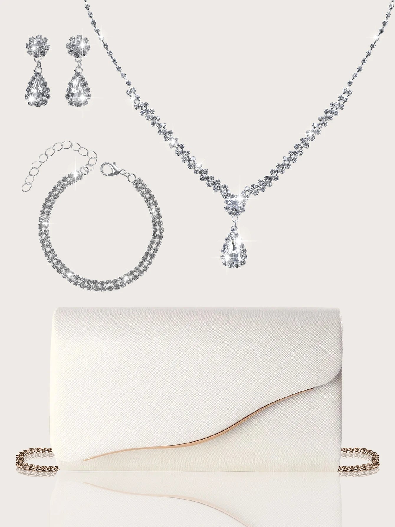Elegant Metallic Evening Clutch Bag
