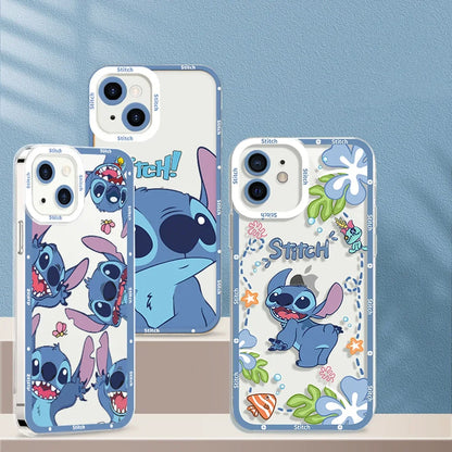 Cartoon Lilo Stitch Cute Phone Case For Iphone 14 15 12 13 Mini 11 Pro Max Xs XR