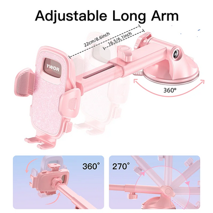 Pink Adjustable Car Phone Holder