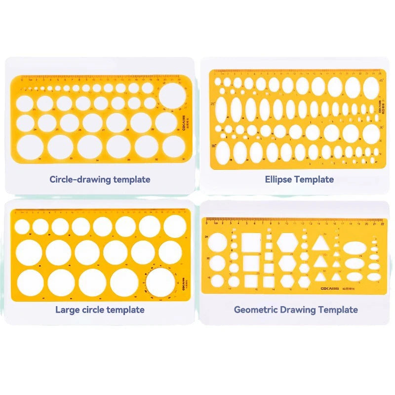 Circle & Oval Geometry Template Ruler Set
