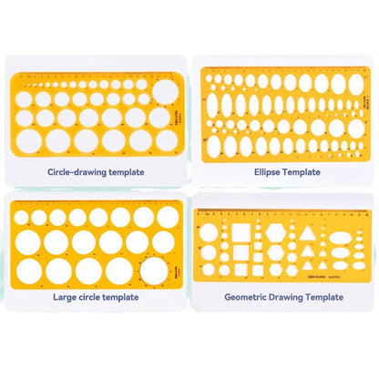 Circle & Oval Geometry Template Ruler Set
