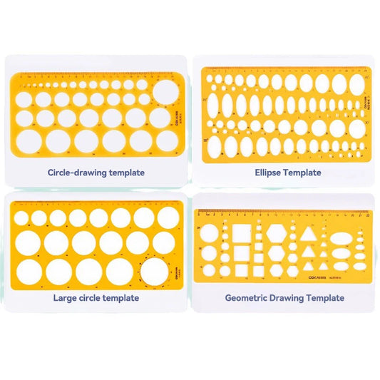 Circular Geometry Drawing Template Ruler Set