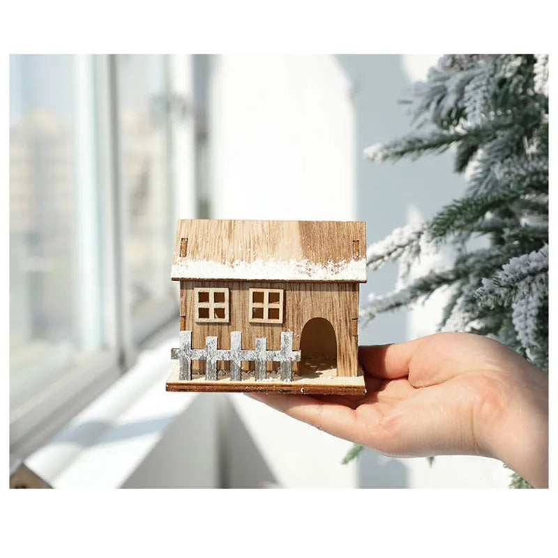 LED Wooden Christmas House Ornament