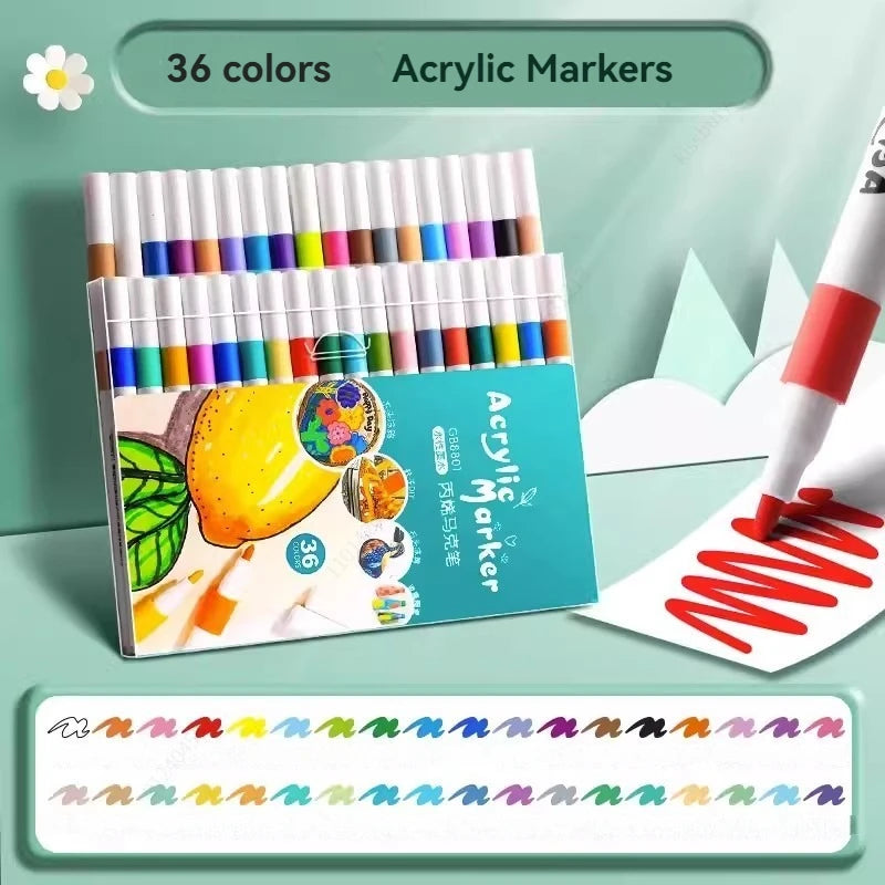 12-80 Colores Set Acrylic Paint Art Marker