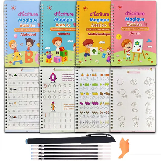 4Pcs French Magic Practice Copybook Age 3-8