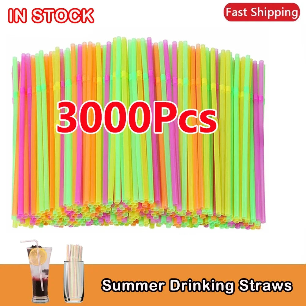 Flexible Colourful Plastic Drinking Straws