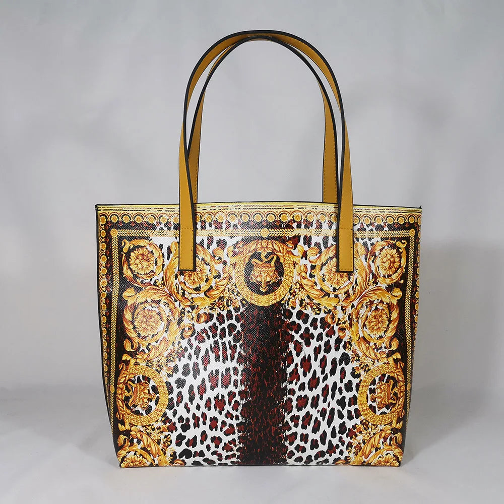 Italian-Inspired Printed PU Leather Tote Bag