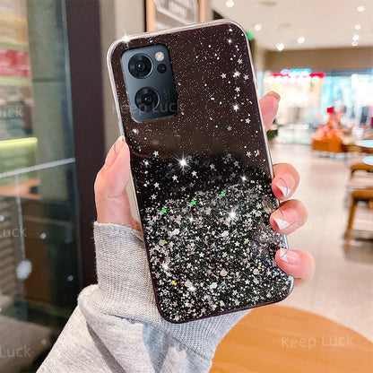 Glitter Phone Case For Oppo A15 A16 A5 A9 A15S A16S A52 A53 A54 A72 A73 A74 A93 F17