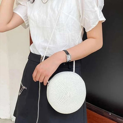 Round Straw Crossbody Bag