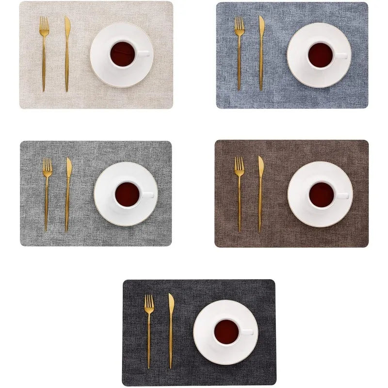 Faux Leather Table Placemats Set