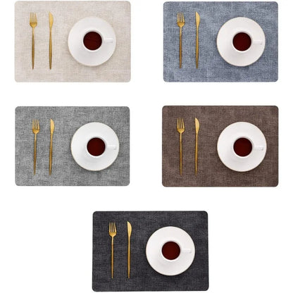 Faux Leather Table Placemats Set
