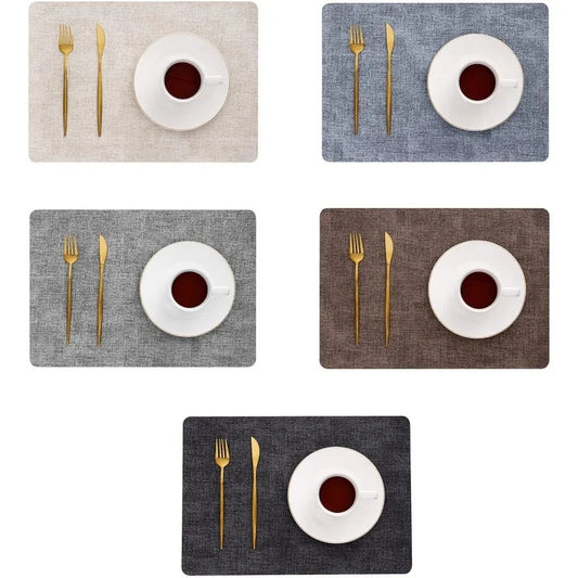Faux Leather Table Placemats Set