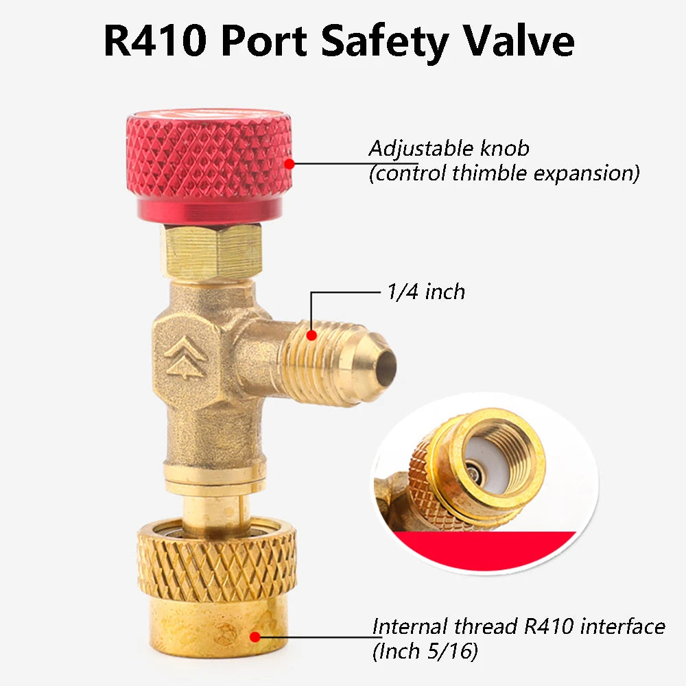 R410A & R22 Refrigerant Charging Safety Valve Adapter