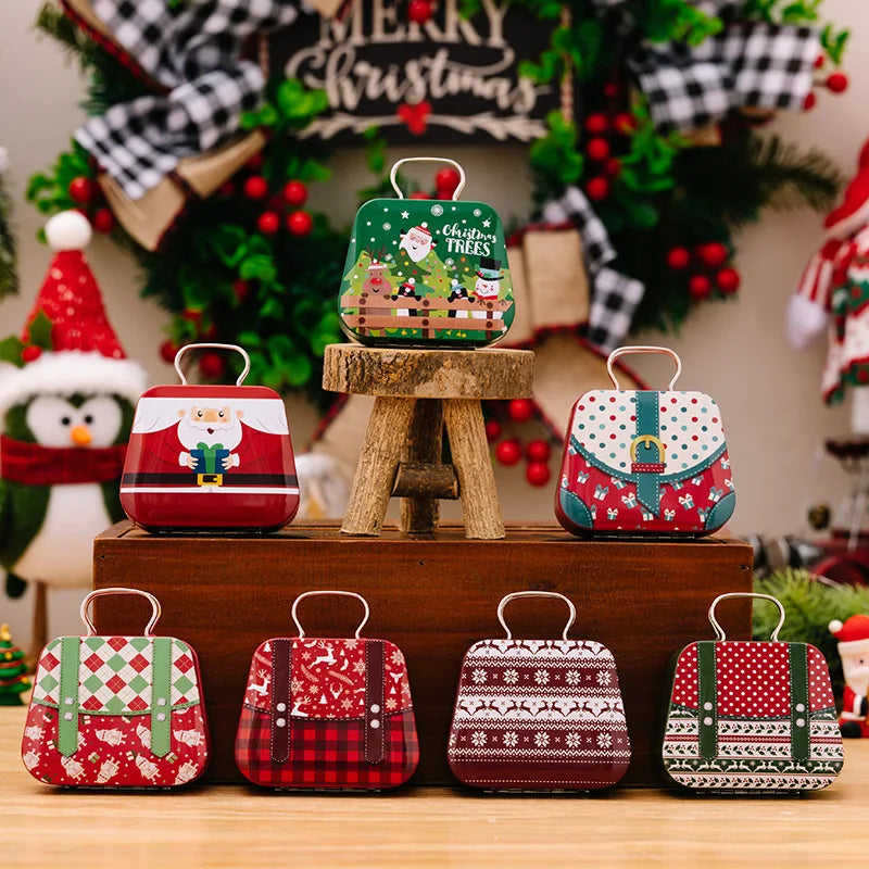 Christmas Handbag-Shaped Tin Storage Box