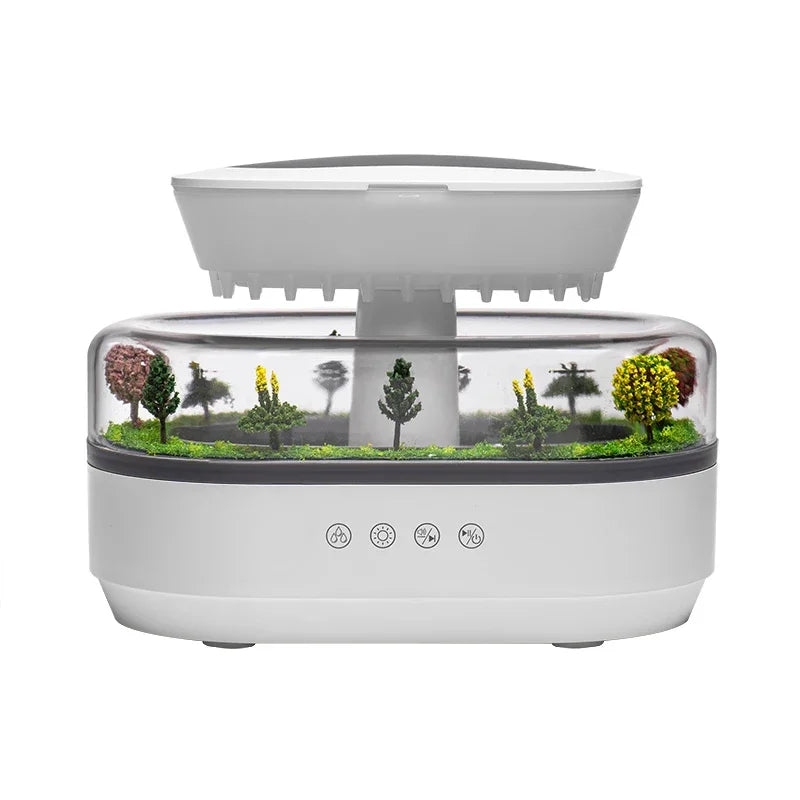 Raindrop Aroma Humidifier with White Noise & Colorful LED Light