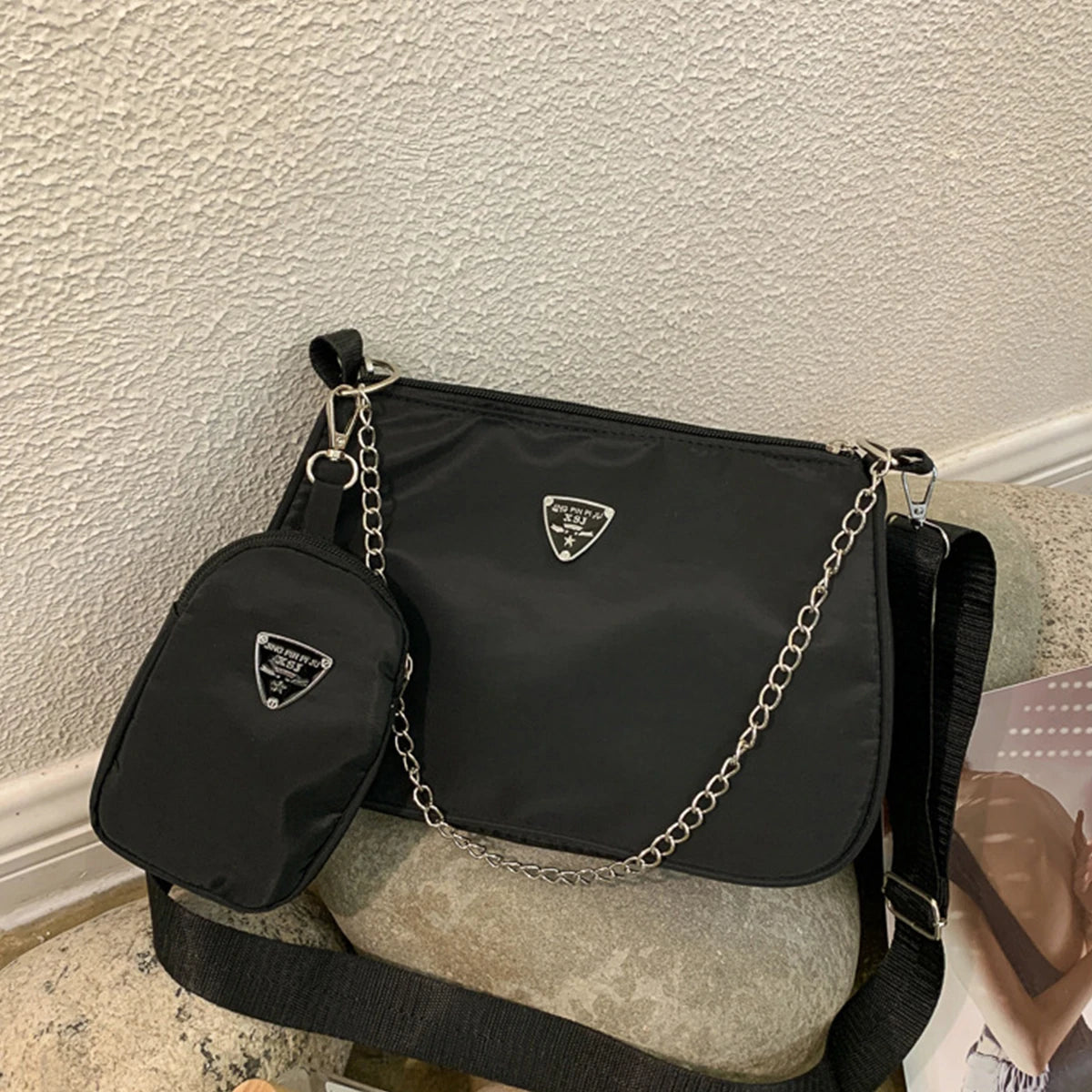Nylon Crossbody Shoulder Bag Set