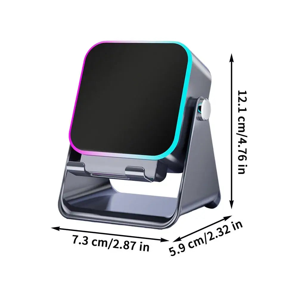 Folding Phone Holder with Wireless Speaker & LED Light
