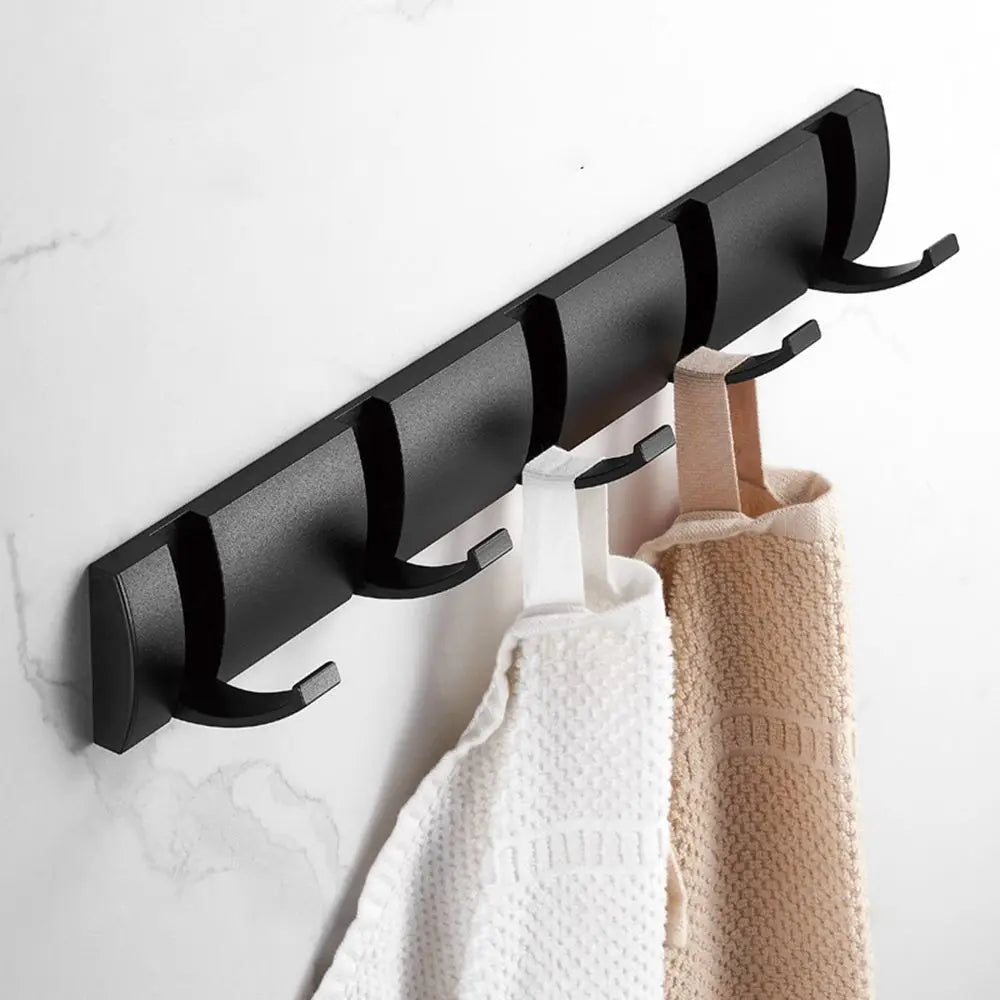 Aluminum Wall-Mounted Hook Rack for Clothes & Towels
