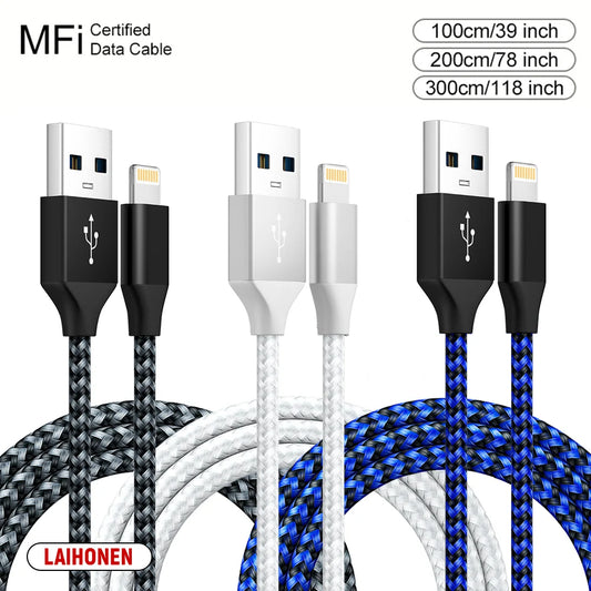 LAIHONEN USB-A to Lightning Braided Charging Cable