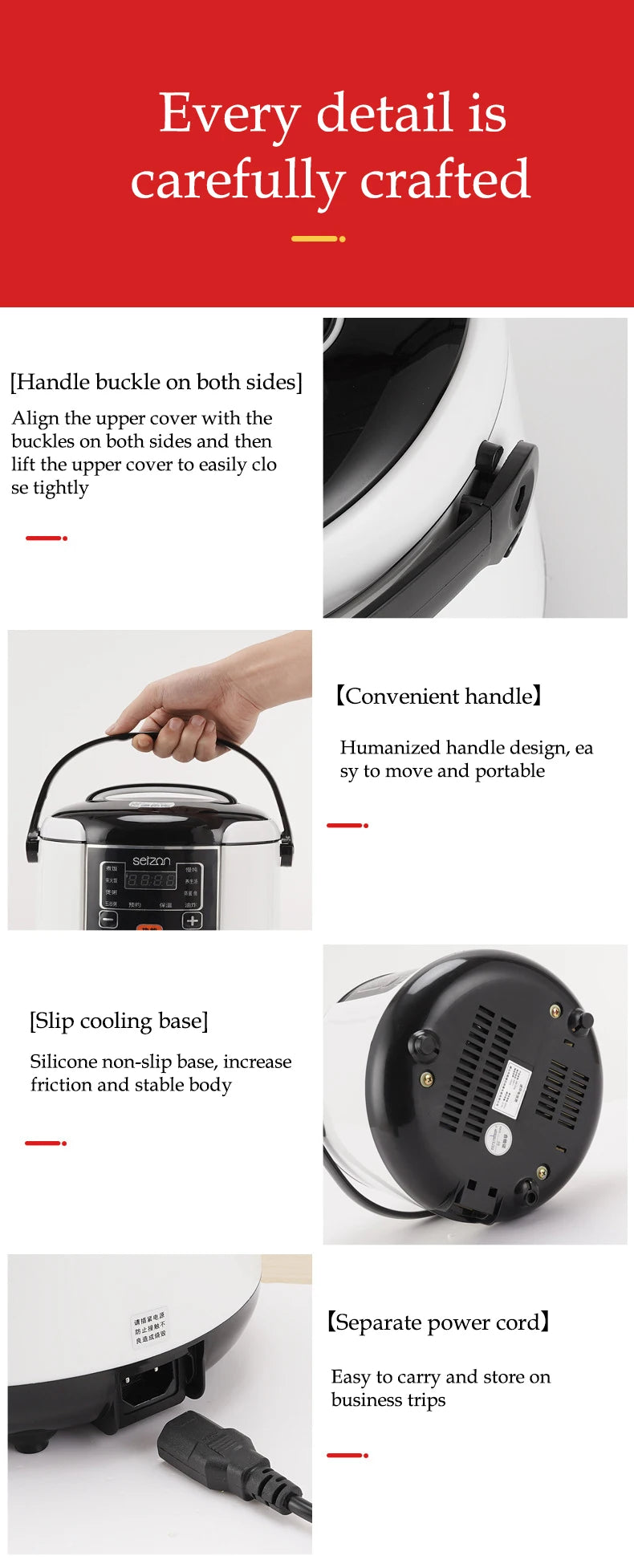 Portable Electric Rice Cooker 2L for Cars, Trucks & Travel
