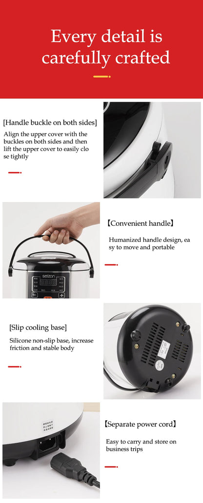 Portable Electric Rice Cooker 2L for Cars, Trucks & Travel