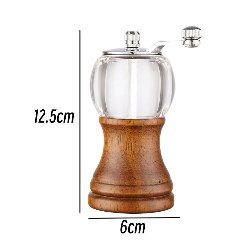 Hand-Crank Wooden Pepper Grinder