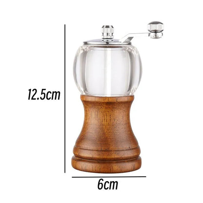 Hand-Crank Wooden Pepper Grinder