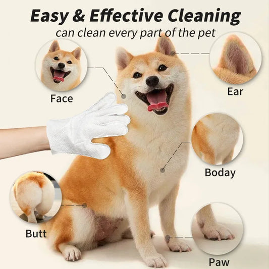 Pet Grooming Cleaning Glove Wipes