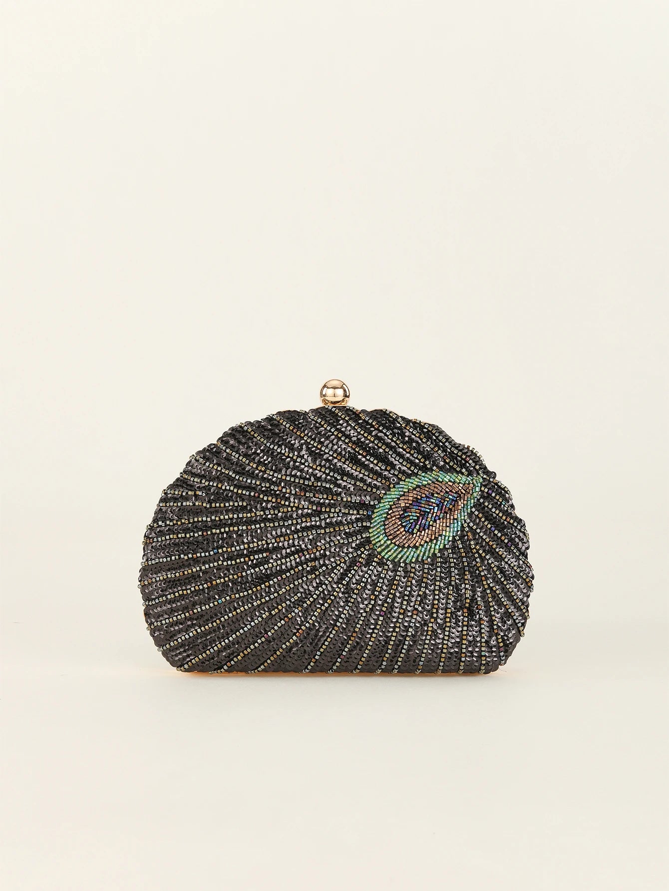 Beaded Peacock Evening Clutch Bag