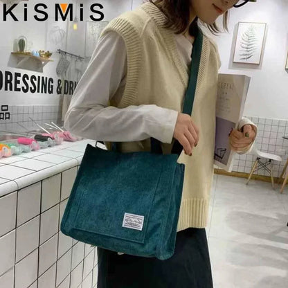 Corduroy Square Shoulder Bag