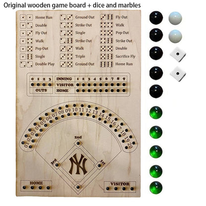 Wooden Baseball Dice Board Game