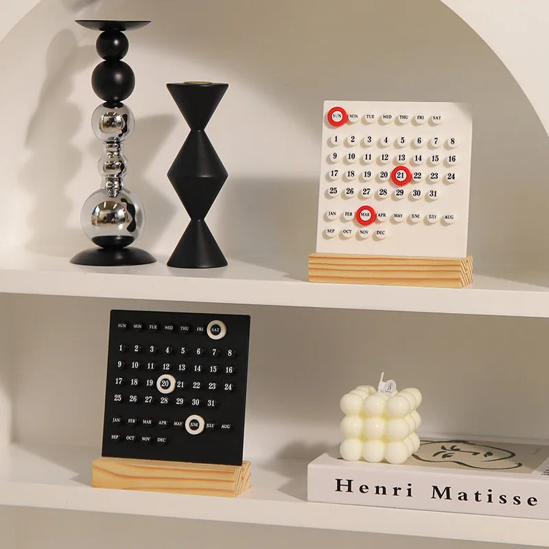 Wooden Perpetual Calendar – Adjustable Montessori Desk Calendar