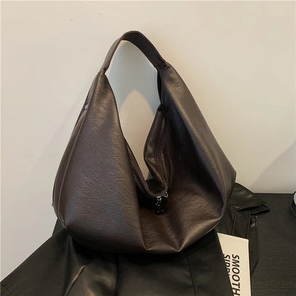 Large Hobo Shoulder Bag – Soft PU Leather Tote Handbag