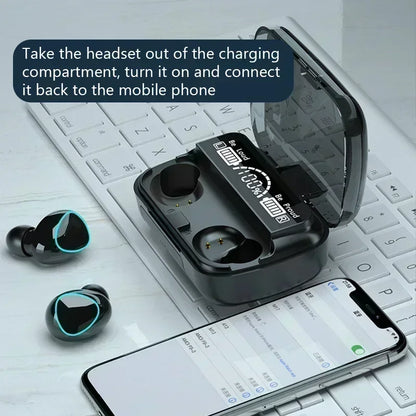 M10 TWS Bluetooth 5.3 Wireless Earbuds with LED Charging Case