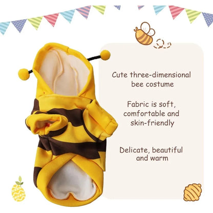 Cute Bee Costume Dog Clothes for Small Dogs