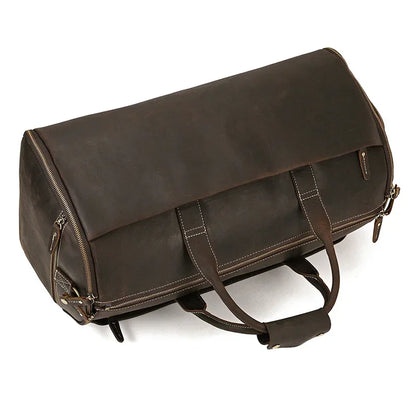 Crazy Horse Leather Travel Bag for Suits