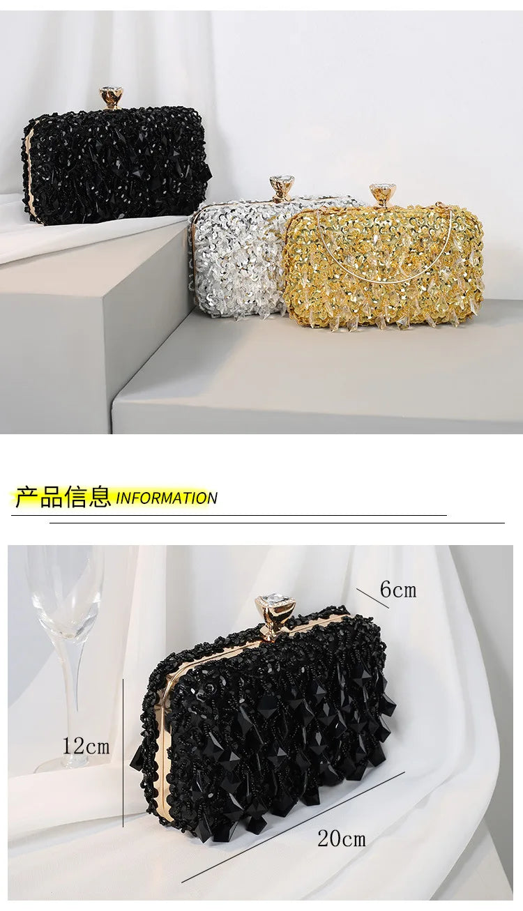 Handmade Beaded Evening Clutch Bag