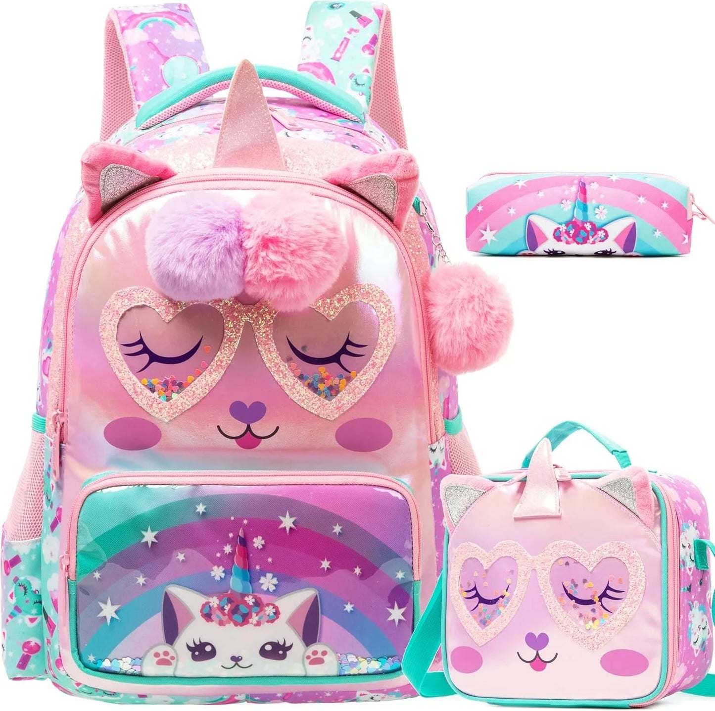 Girls School Backpack & Lunch Bag Set