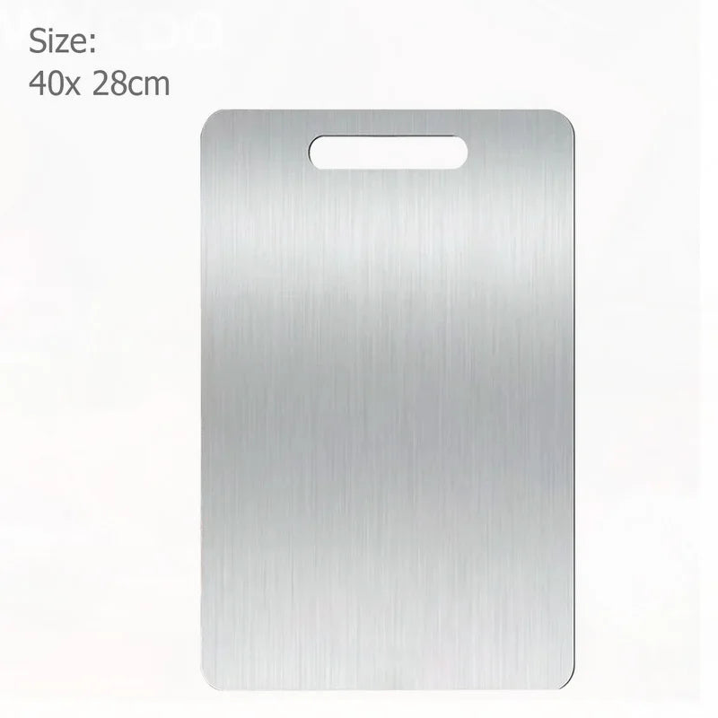 Double-Sided Stainless Steel Chopping Board for Kitchen & Dough Preparation
